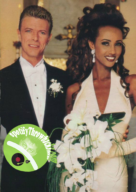 The late David Bowie & wife Iman - SpotifyThrowbacks.com
